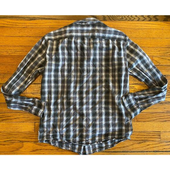 Levi's Plaid Flannel Cotton Button Up Shirt Mens Medium Standard Fit Brown - Picture 3 of 8